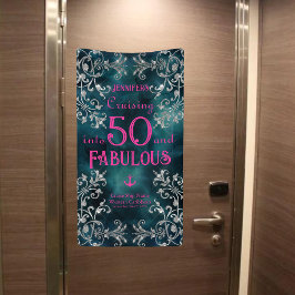 Cruisen naar XX en Fabulous Birthday Cruise Door Spandoek