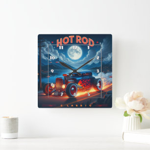 Cruisen onder het maanlicht in een klassieke hot r vierkante klok