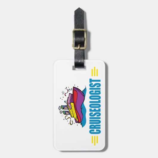 CRUISEOLOGIST - Funny Cruise Ship Vacking Bagagelabel (Voorkant verticaal)