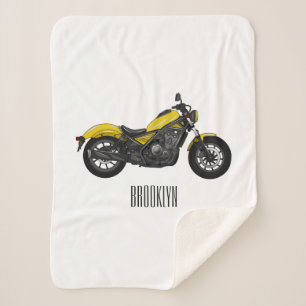 Cruiser motorfiets cartoon illustratie sherpa deken