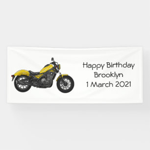Cruiser motorfiets cartoon illustratie spandoek