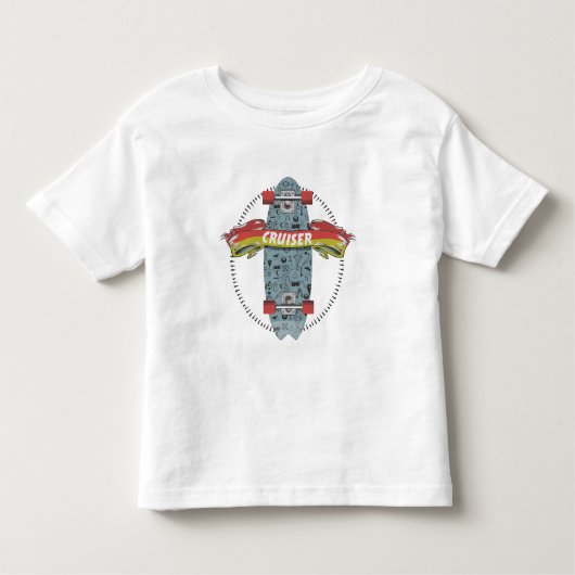 Cruiser Skateboard sticker tattoo design Kinder Shirts (Voorkant)