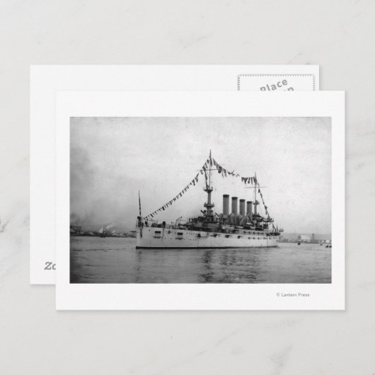 Cruiser Washington, verankerd in Seattle Harbour Briefkaart (Voorkant / Achterkant)