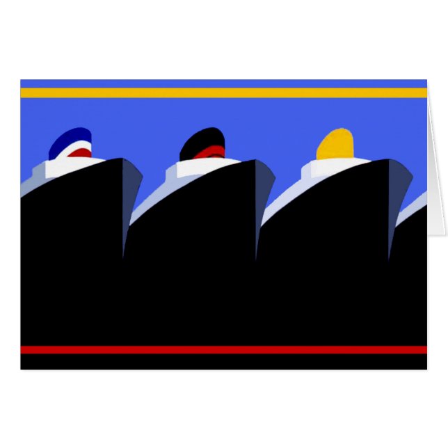  cruiseschepen Art Deco Poster (Voorkant Horizontaal)