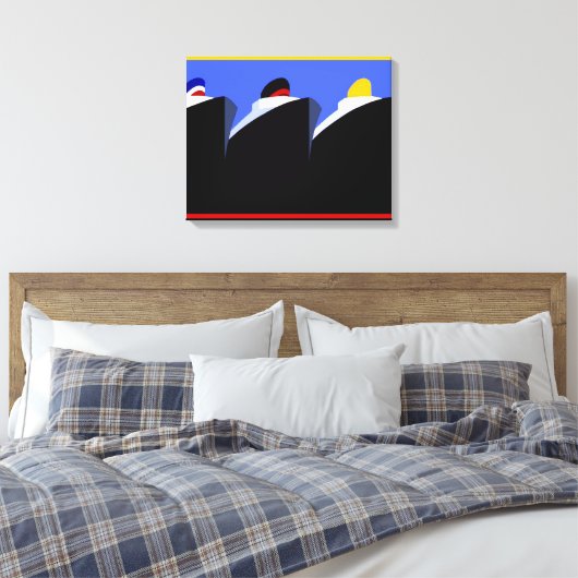 cruiseschepen Art Deco Poster Canvas Afdruk (Insitu (Slaapkamer))