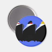  cruiseschepen Art Deco Poster Magneet (Voorkant / Achterkant)