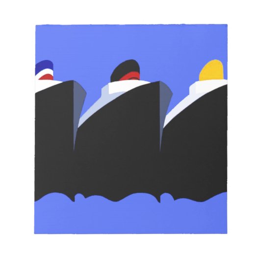  cruiseschepen Art Deco Poster Notitieblok (Voorkant)
