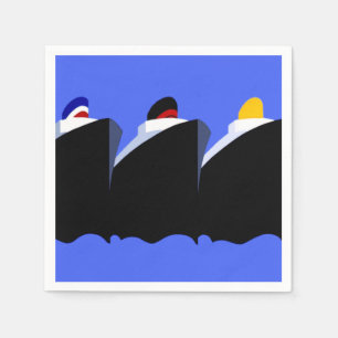 cruiseschepen Art Deco Poster Servetten