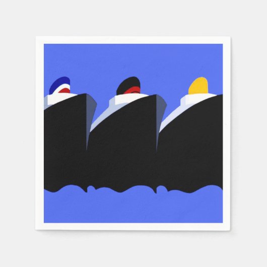  cruiseschepen Art Deco Poster Servetten (Voorkant)
