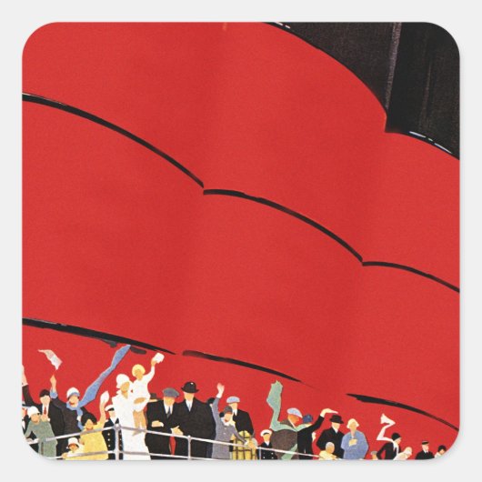 cruiseschepen met afscheid vierkante sticker (Voorkant)