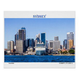 Cruiseschip aangemeerd in Sydney Harbour Perfect Poster