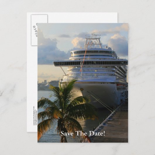 cruiseschip aankondigingskaart (Voorkant / Achterkant)