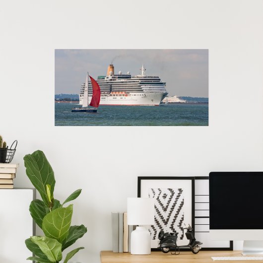 cruiseschip Arcadia dat Engeland verlaat Poster (Thuiskantoor)