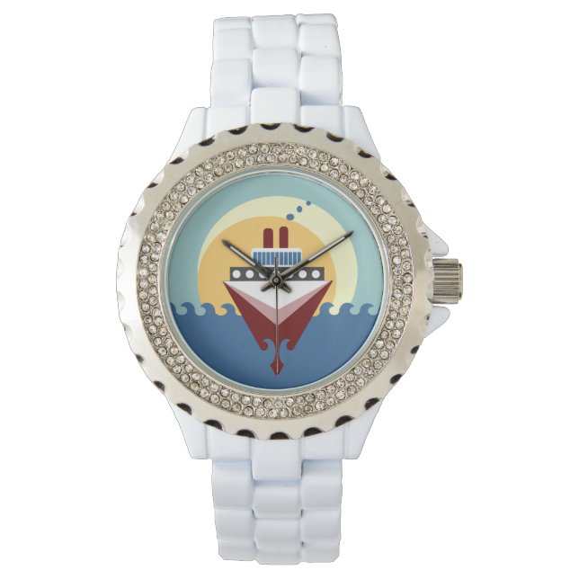 Cruiseschip Art Watch Horloge (Voorkant)