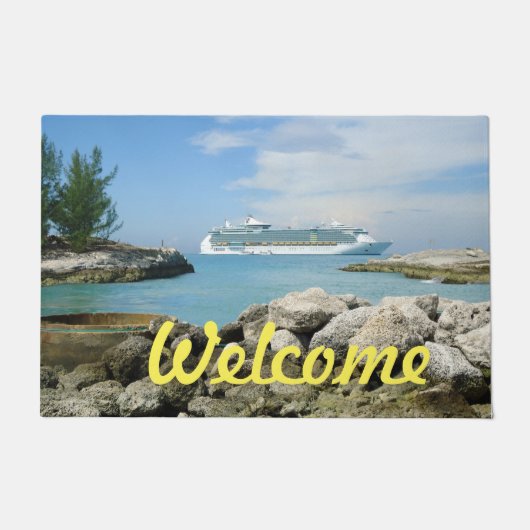 Cruiseschip bij CocoCay Deurmat (Voorkant)