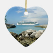 Cruiseschip bij CocoCay Keramisch Ornament (Achterkant)