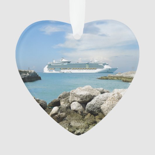 Cruiseschip bij CocoCay Ornament (voorkant)