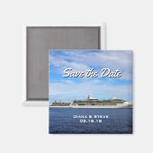 Cruiseschip bruiloft gunst | Nautical Save the Dat Magneet (Voorkant / Achterkant)