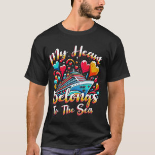 Cruiseschip cruising vakantie mijn hart behoort to t-shirt