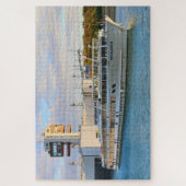 Cruiseschip dat de sluis verlaat, Europese rivier Legpuzzel (Verticaal)