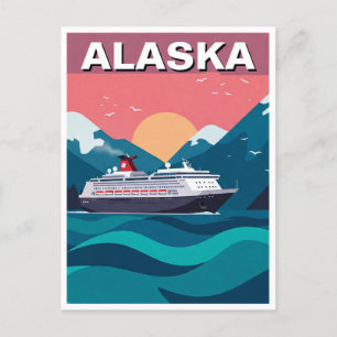 Cruiseschip in Alaska Reizen Abstract Briefkaart