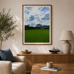 Cruiseschip in de haven van Singapore met terminal Poster