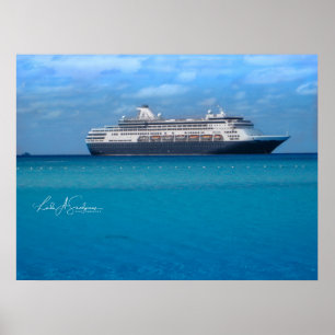Cruiseschip in het Caribisch gebied Poster