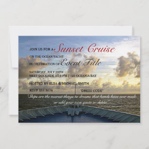 © Cruiseschip Jacht Boot Zonsondergang Feest Kaart