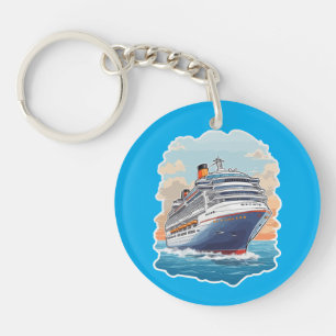 Cruiseschip kleurrijk sleutelhanger