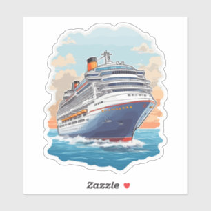 Cruiseschip kleurrijk sticker