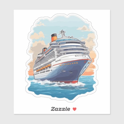 Cruiseschip kleurrijk sticker (Vel)