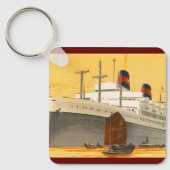  cruiseschip met Junks Boats naar Orient Sleutelhanger (Voorkant)