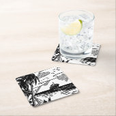 Cruiseschip met omloop vierkante kartonnen onderzetter (Insitu)