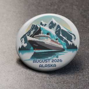 Cruiseschip Oceaan Alaska berg Ronde Button 7,6 Cm