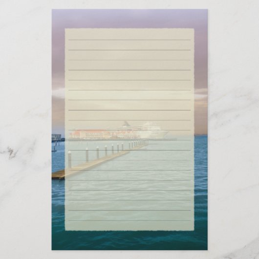 cruiseschip op de pier-leisteen briefpapier (Voorkant)