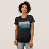 cruiseschip op de pier t-shirt (Voorkant volledig)