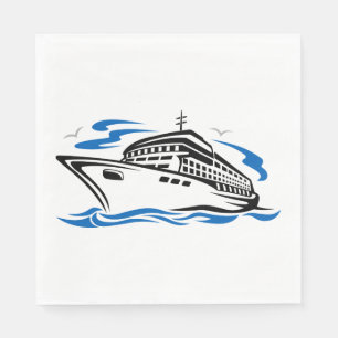 Cruiseschip op oceaan golven Nautilus Reizen Servet
