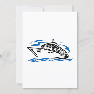 Cruiseschip op oceaangolven Nautisch reizen Kaart
