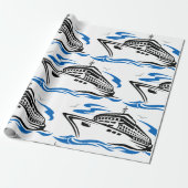 Cruiseschip op Ocean Waves Nautical Travel Cadeaupapier (Uitgerold)