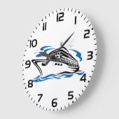 Cruiseschip op Ocean Waves Nautical Travel Grote Klok (Hoek)