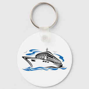 Cruiseschip op Ocean Waves Nautical Travel Sleutelhanger