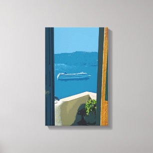 cruiseschip Santorini, Griekenland Canvas Afdruk