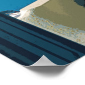 cruiseschip Santorini, Griekenland Poster (Hoek)