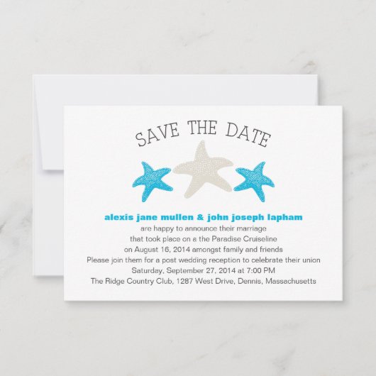 Cruiseschip Starfish Instapass Trouwen Save The Date (Voorkant)