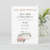 Cruiseschip Tropische bruiloft uitnodiging (Staand voorkant)