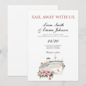 Cruiseschip Tropische bruiloft uitnodiging (Voorkant / Achterkant)