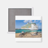 Cruiseschip verankerd aan de kust van het eiland B Magneet (Voorkant / Achterkant)