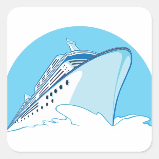 cruiseschip vierkante sticker (Voorkant)