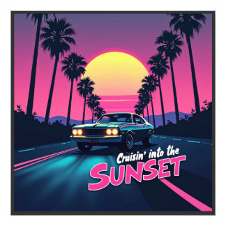 Cruisin' Into The Sunset beroemd gemaakt door 80s  Foto Afdruk
