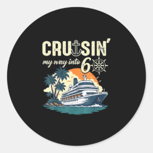 Cruisin mijn weg naar 60 grappige 60ste verjaardag ronde sticker